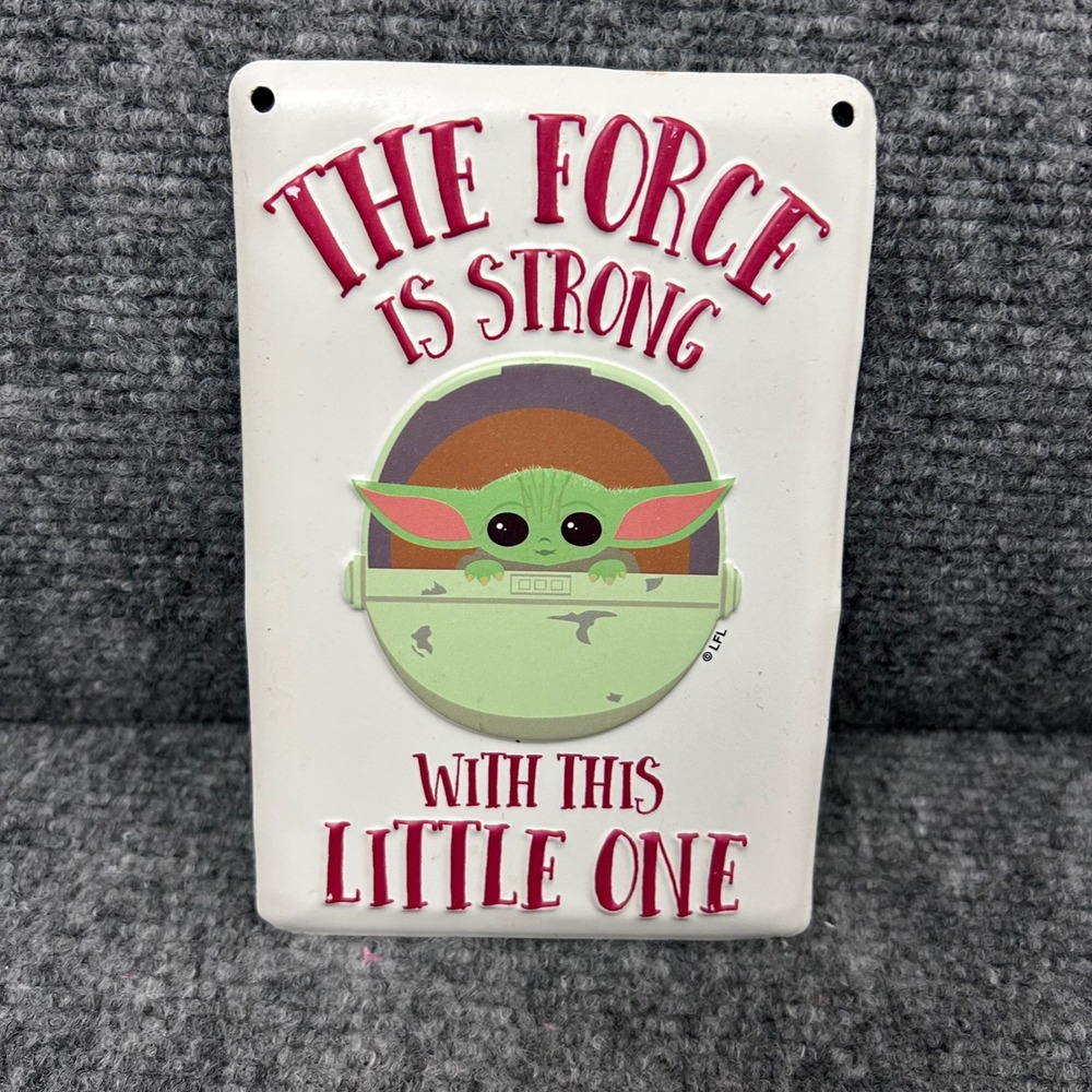 Star Wars Mandalorian Grogu Baby Yoda Metal Tin Sign The Force Is Strong 4x6